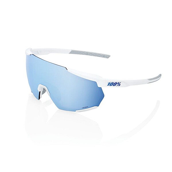 RACETRAP 3.0 - Matte White - HiPER Blue Multilayer Mirror Lens