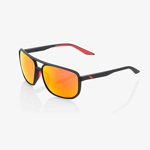 KONNOR AVIATOR SQUARE - Soft Tact Black - HiPER Red Multilayer Mirror Lens