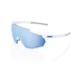 RACETRAP 3.0 - Matte White - HiPER Blue Multilayer Mirror Lens